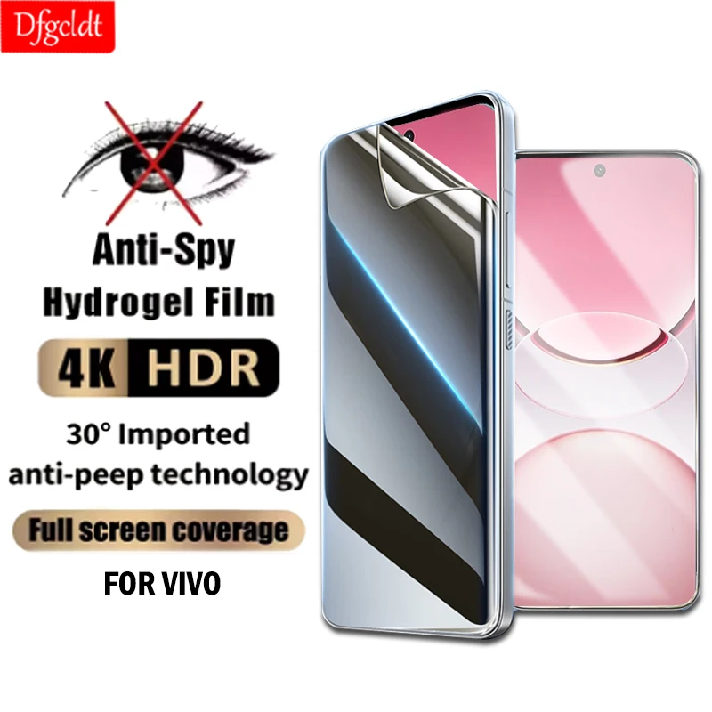 

1-2Piece Full Curved Hydrogel Film for Vivo Y400 Y300 Y200 Pro+ Privacy Screen Protector for iQOO 13 12 11 10 9 8 Pro Not Glass