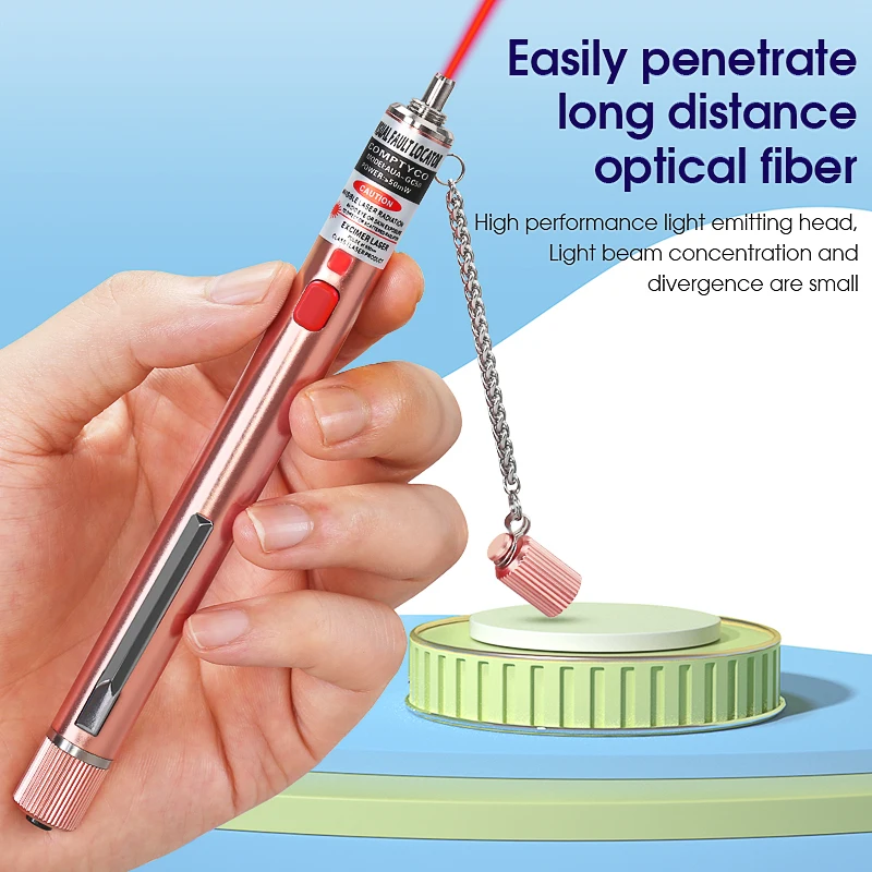 Localizador Visual de fallos recargable de alta calidad, probador de Cable de fibra óptica de 1 ~ 50MW (SC/FC/ST opcional