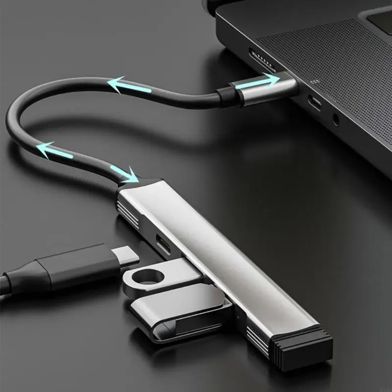 2025 New Multiport USB Hub 4 في 1 محول USB محطة الإرساء لأجهزة الكمبيوتر المحمولة الهواتف