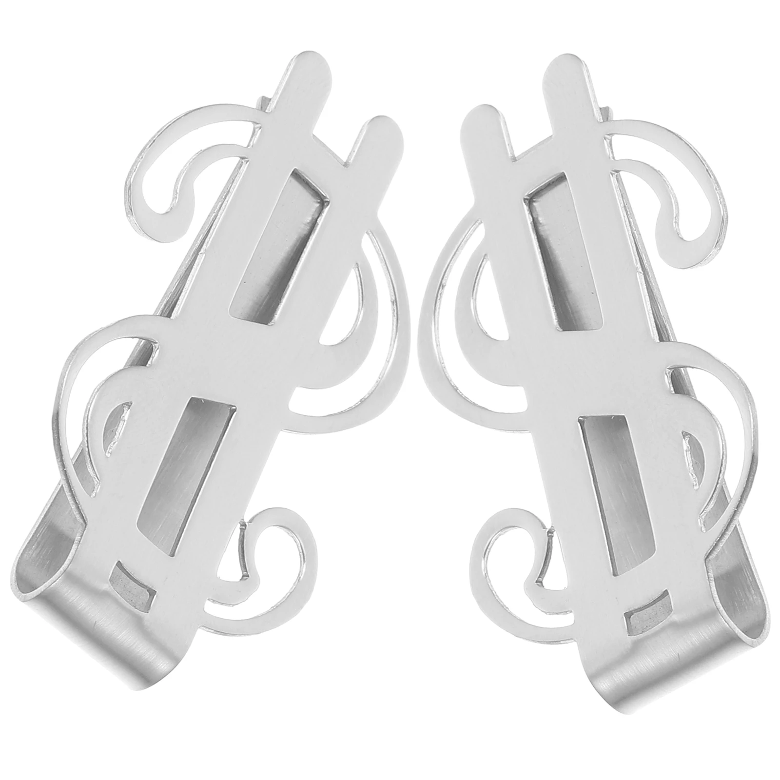 

2Pcs Stainless Steel Money Clip Small Portable Cash Holder Money Storage Clamp Practical Clip for Office Use Office Paper Clips