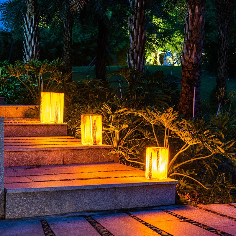 Stump lights Solar outdoor garden lights, garden landscape lawn lights, sketch lights, stools, park ornaments, lamps