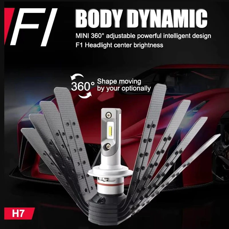 Мини-фара H4 H11 безвентиляторная 4000Lm 26w HB3 Auto F1 Автомобильные светодиодные фары H4 Светодиодные фары H7 Светодиодные фары