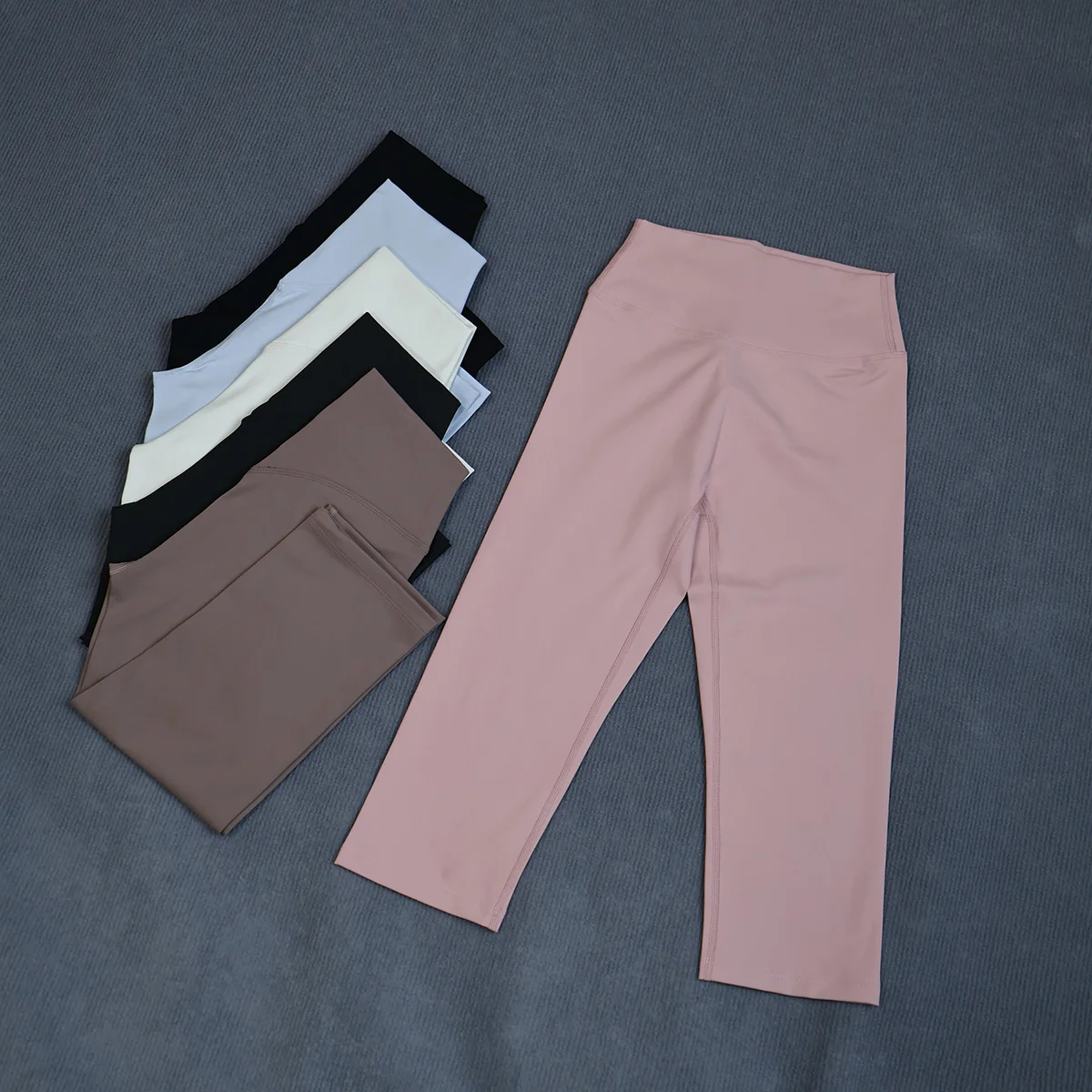 Ctenkevet 3/4-Yogahose mit hoher Taille für Damen, Sommer, Hüfthebende Capri-Leggings, Turnhose, Sportmode für Damen – Detail 27