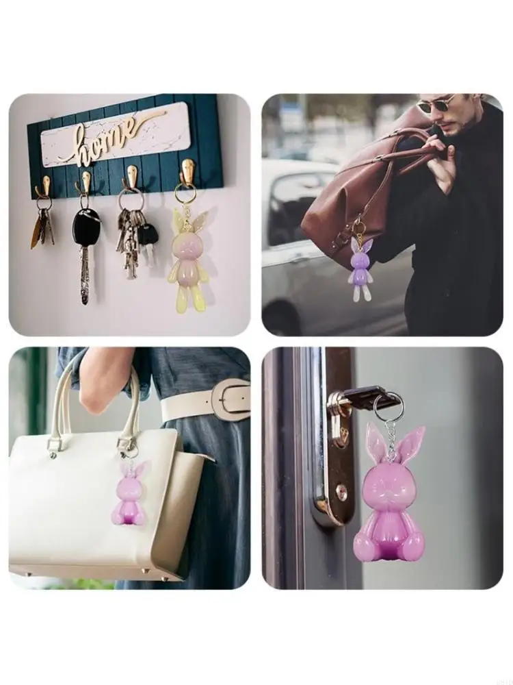 Resin Pendant Molds Silicone Keychain Charm Molds for Epoxy Casting 3D Rabbit-Head DIY Crafts Mold Home Decorations