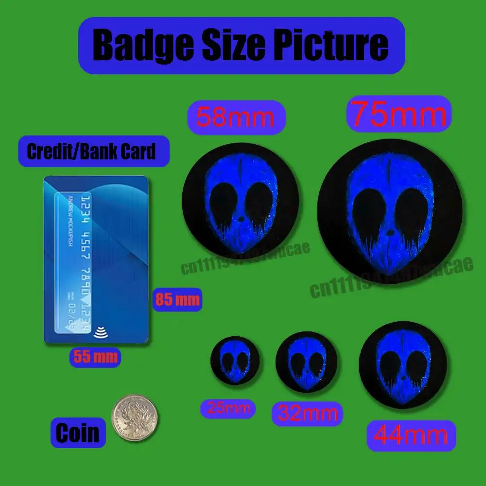 For Custom Pin Insignia Emblem Round Clothes Brooch Button Laser Cover Eyeless Jack C-Creepypasta Badge Case