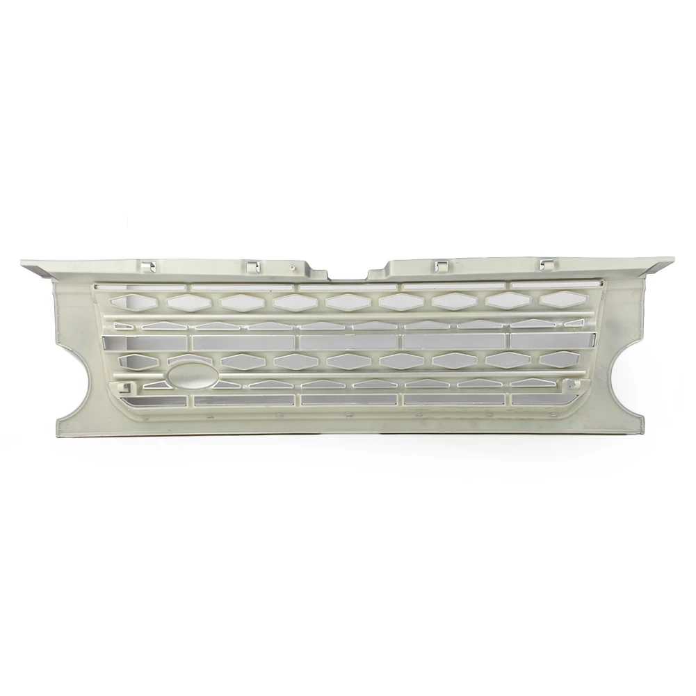 Grey Silver Car Honey Comb Mesh Grille Front Racing Grill For Land Rover Discovery 3 LR3 L319 2005 2006 2007 2008 2009 w/ Logo