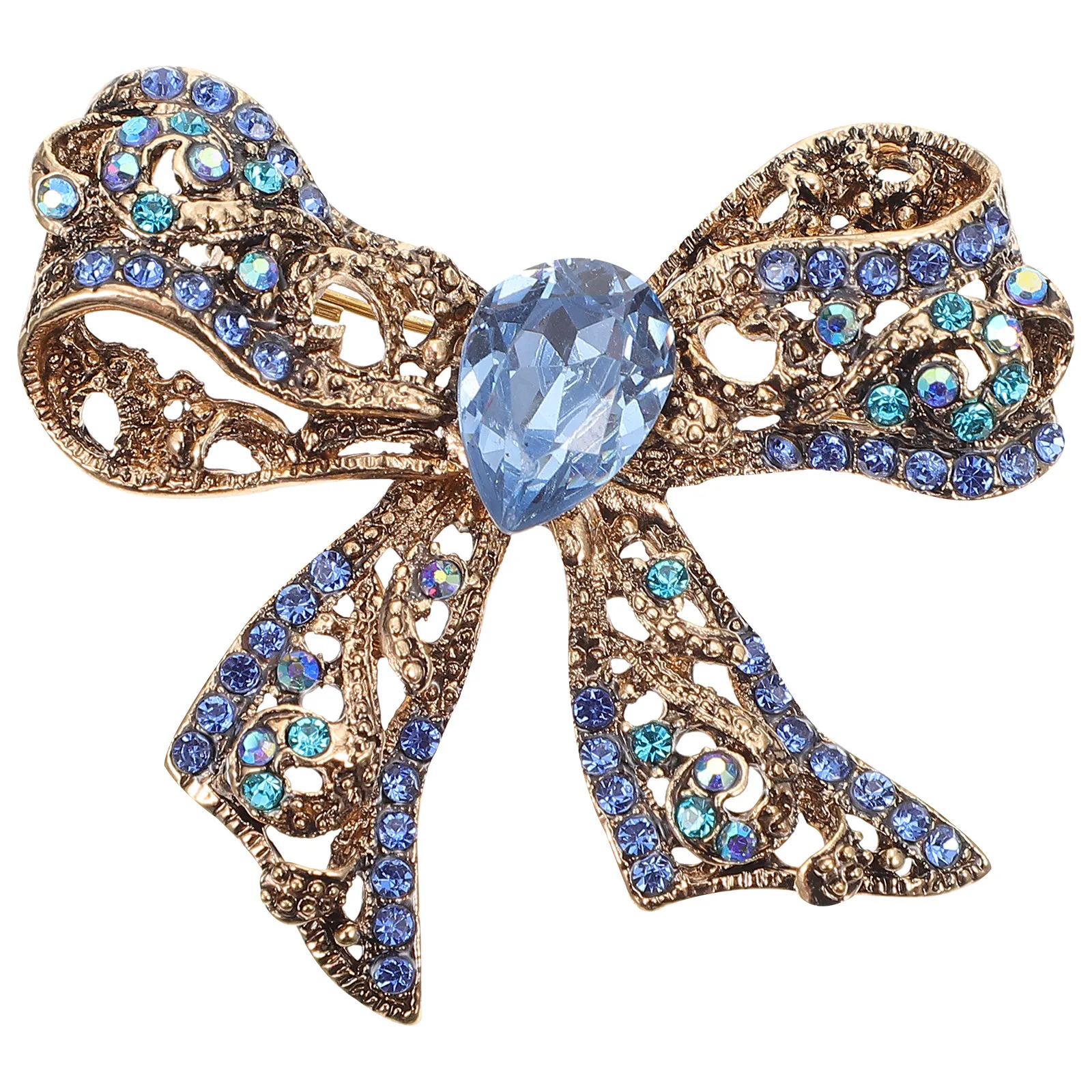 Bowknot Brooch Pin Safe Easy Wear Rust Resistant Creative Lapel Scarf Skirt Decor Fashion Collar Brooch Pin Bowknot Scarf Buckle