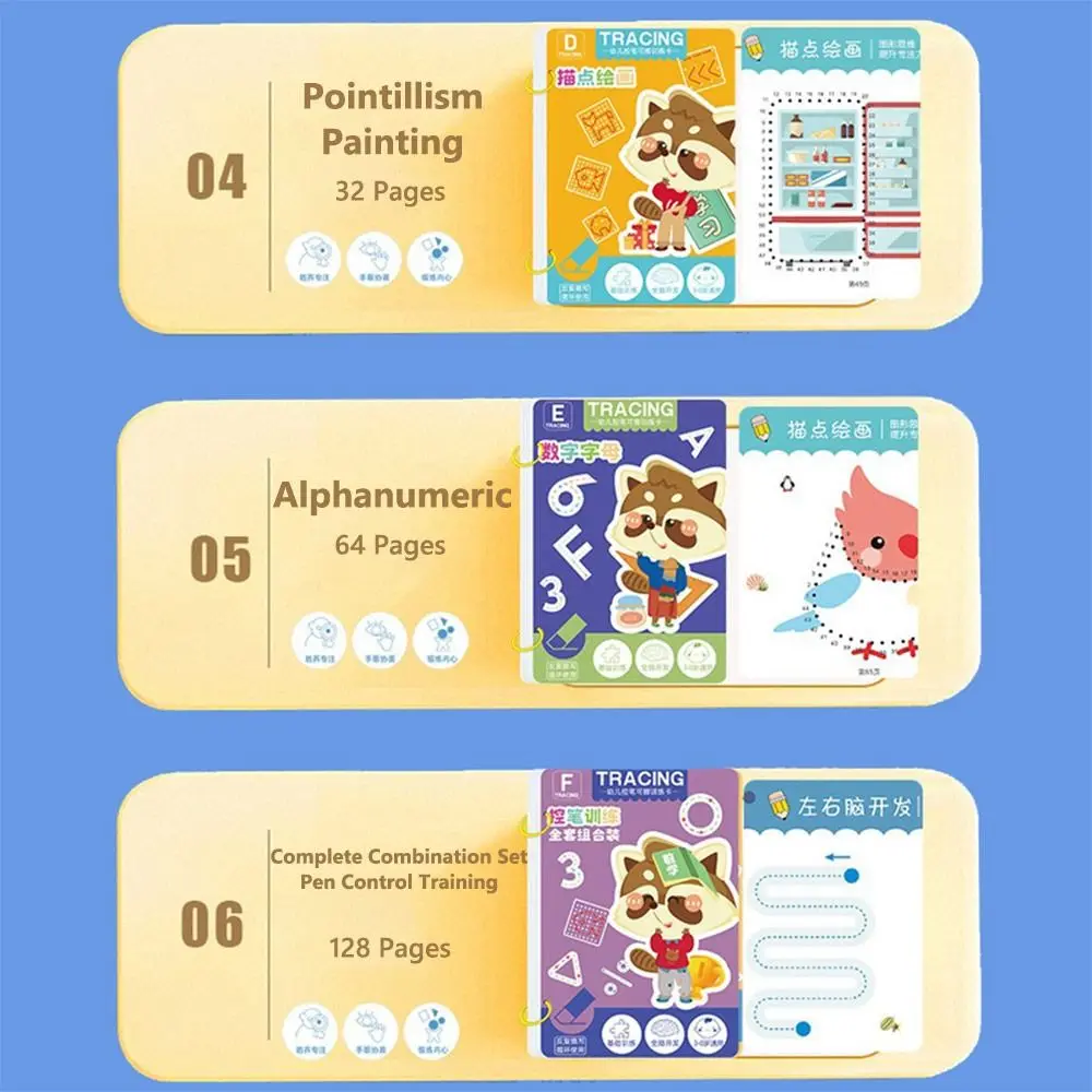 

Reusable Pen Control Training Book Early Education Drawing Practice Drawing Book Calligraphy Practice Cardboard Children