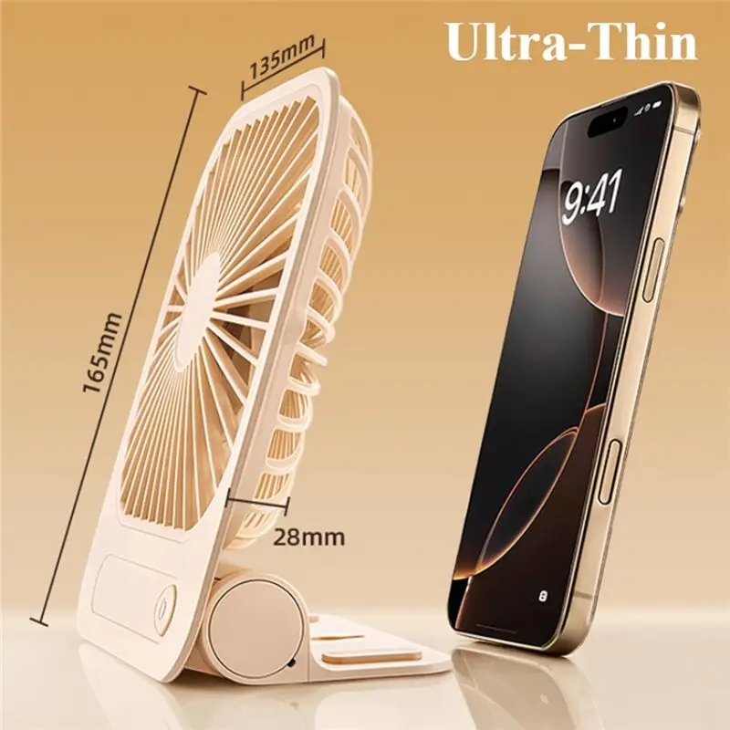พัดลมระบายความร้อนแบบพกพา ชาร์จผ่าน USB รุ่น 180 °   การออกแบบบางเฉียบแบบแม่เหล็กปรับความเร็วได้ 4 ระดับสำหรับการศึกษาที่บ้านและที่ทำงาน