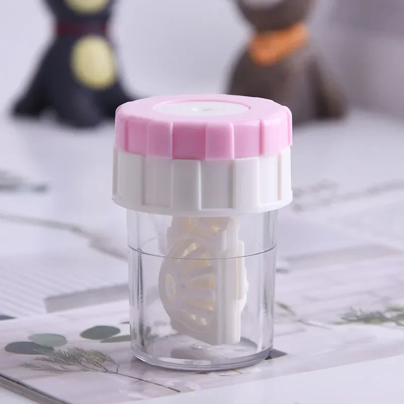 コンタクトレンズクリーニングツール,プラスチック,レンズコンテナ,収納ホルダー,手動回転タイプ,連絡先,1個