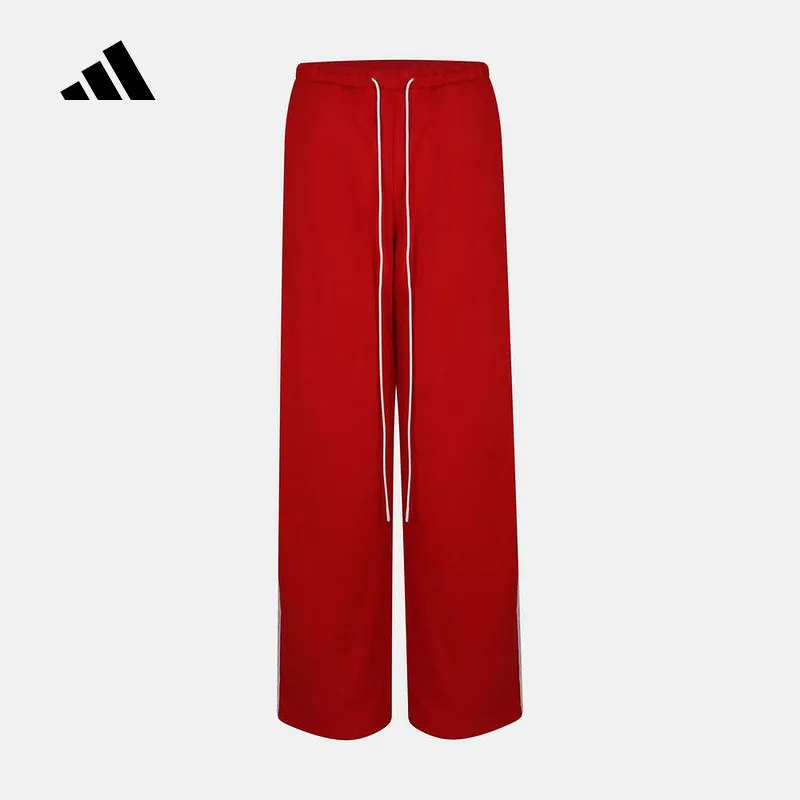 Adidas Adidas Three-stripe Dancing Series Red Sweatpants 2026 Autumn Women's Knitted Trousers KZ4201