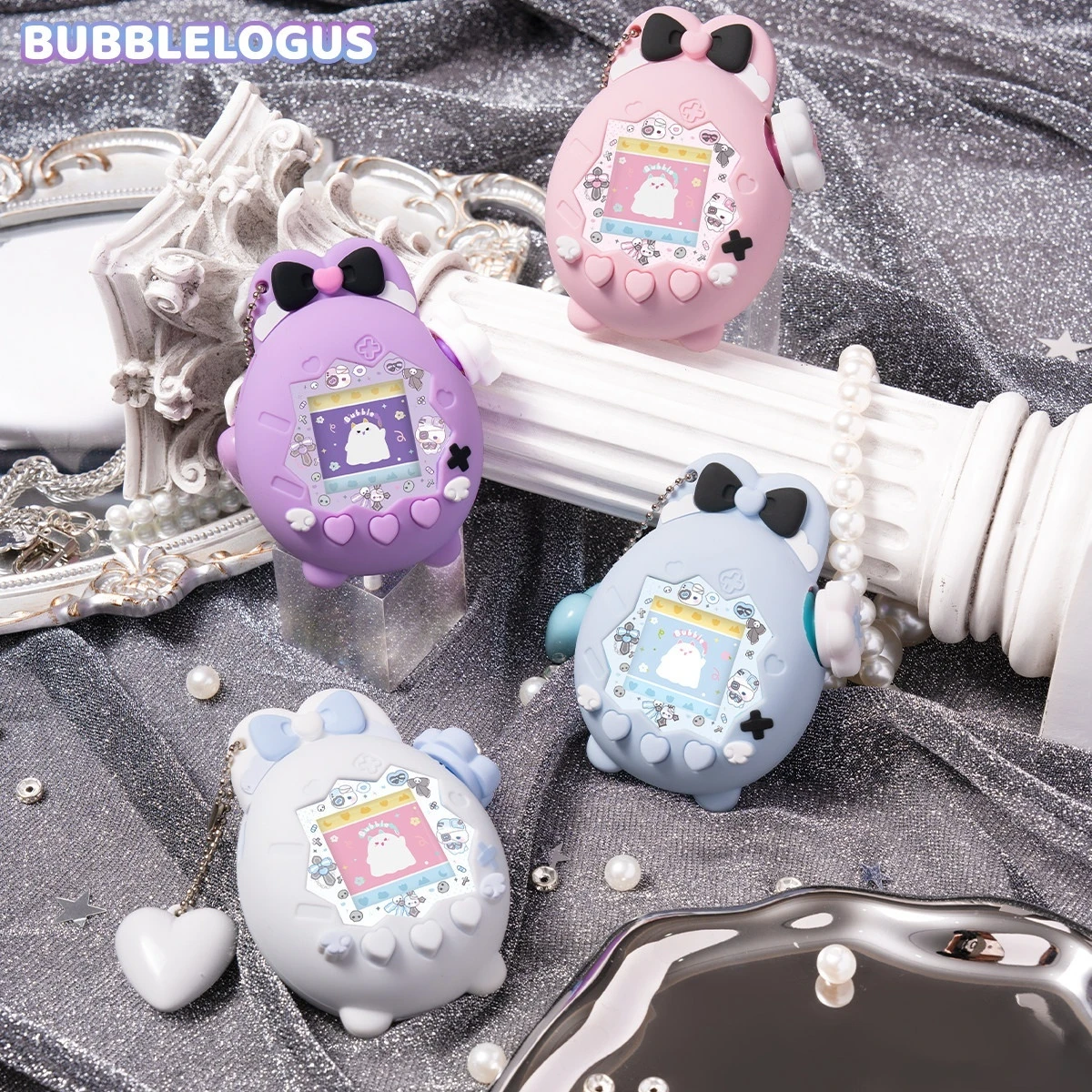 Capa Protetora de Silicone para Tamagotchi Paradise, Kit de Acessórios para Jogos com Adesivo de Painel de Coelho da Páscoa, Capa para Botão e Pingente