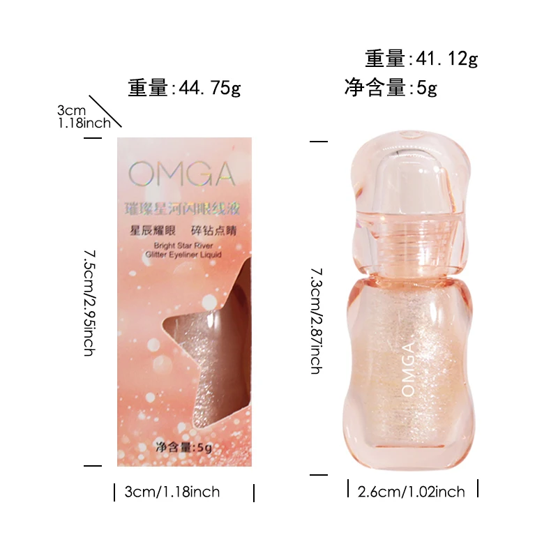 Eyeliner liquide imperméable brillant, couleur durable, créant une apparence dramatique, adapté au maquillage d'Halloween