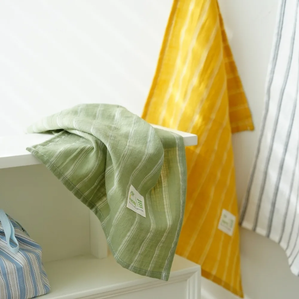 

2PCS Portable Retro Japanese Napkins Household Classic Classic Striped Napkins Hanging Striped Pattern Dishcloths Dining