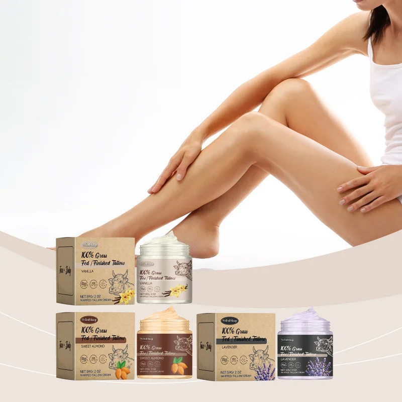 

Grass-Fed Tallow Body Cream - Lavender, Vanilla & Sweet Almond For Deep Hydration, Skin Softening & Fragrant Nourishment