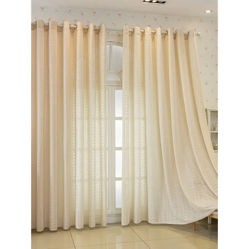 Luxury Modern Semi-Blackout Embossed Curtain Sheer Gauze Sun Filtering Window Screen for Living Room Bedroom Balcony