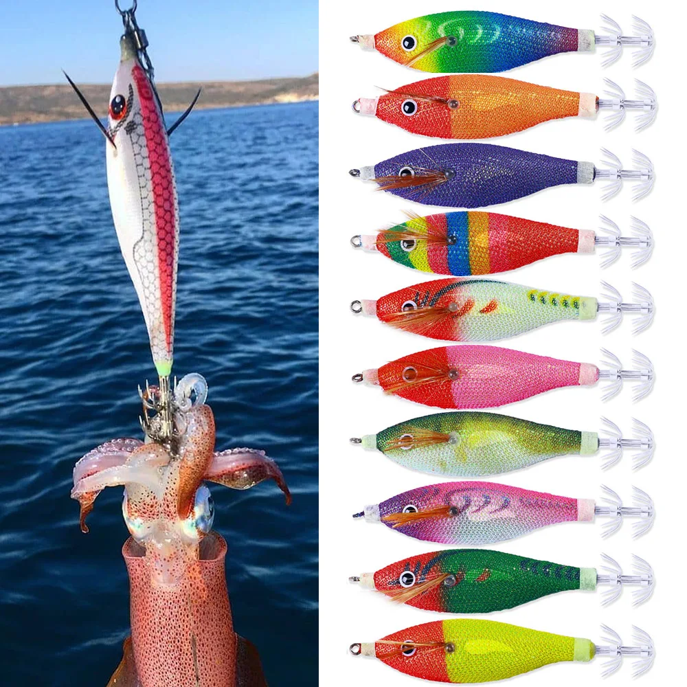 

Summer New Fluorescent Imitation Shrimp Long Casting Sea Fishing Boat Fishing Anti-tearing Squid Fake Bait Boxed Set