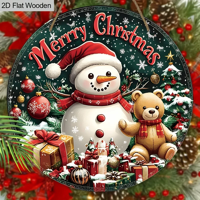 Weihnachts-Holzschild, weihnachtliches Glück, Dekoartikel, Wanddekoration für die Haustür, ideale Weihnachtsdekoration