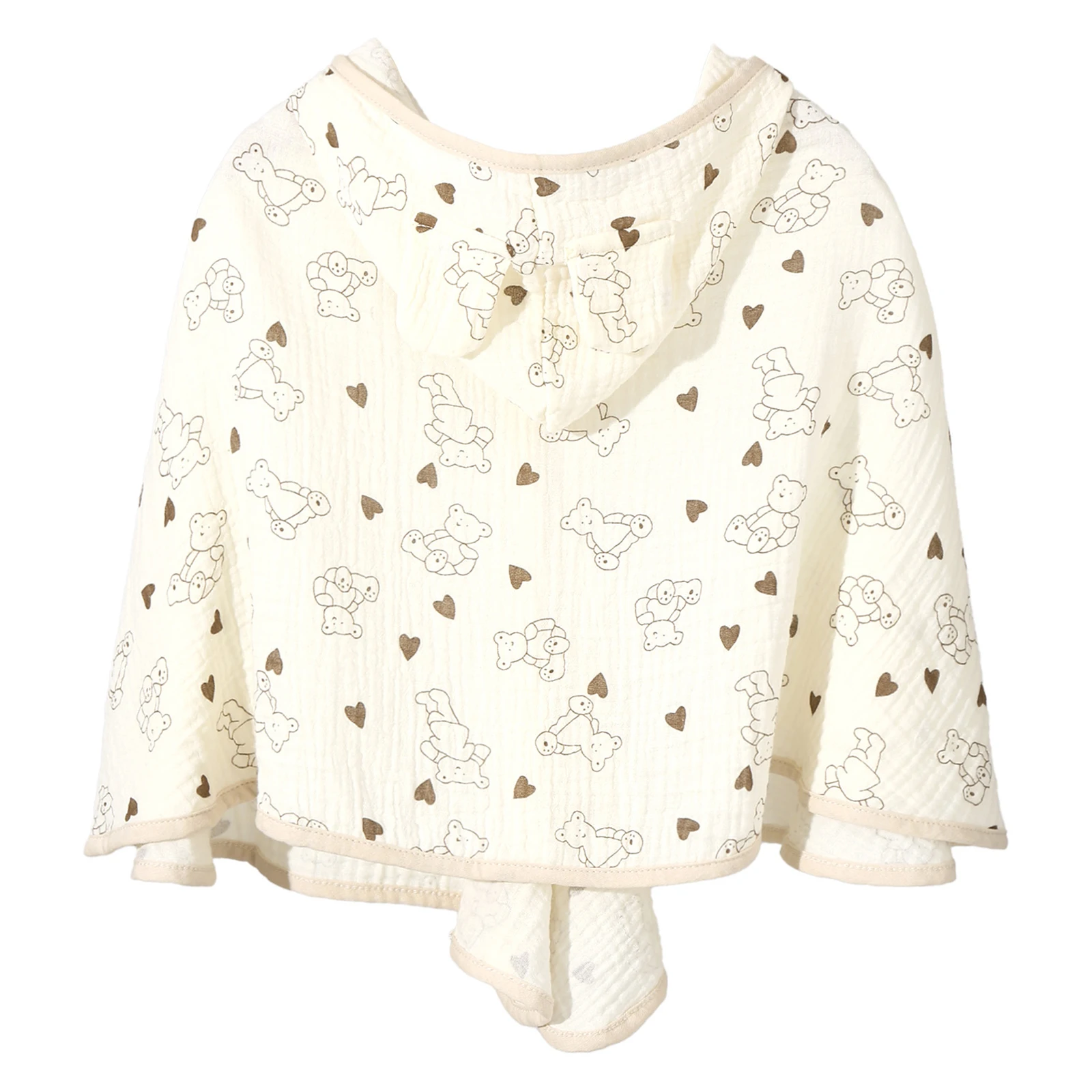 Infant Baby Cute Hooded Bath Towel Printed Press Button Cotton Bathrobe Children Warm Towels Bathroom Beach Pool Outdoor Cloak