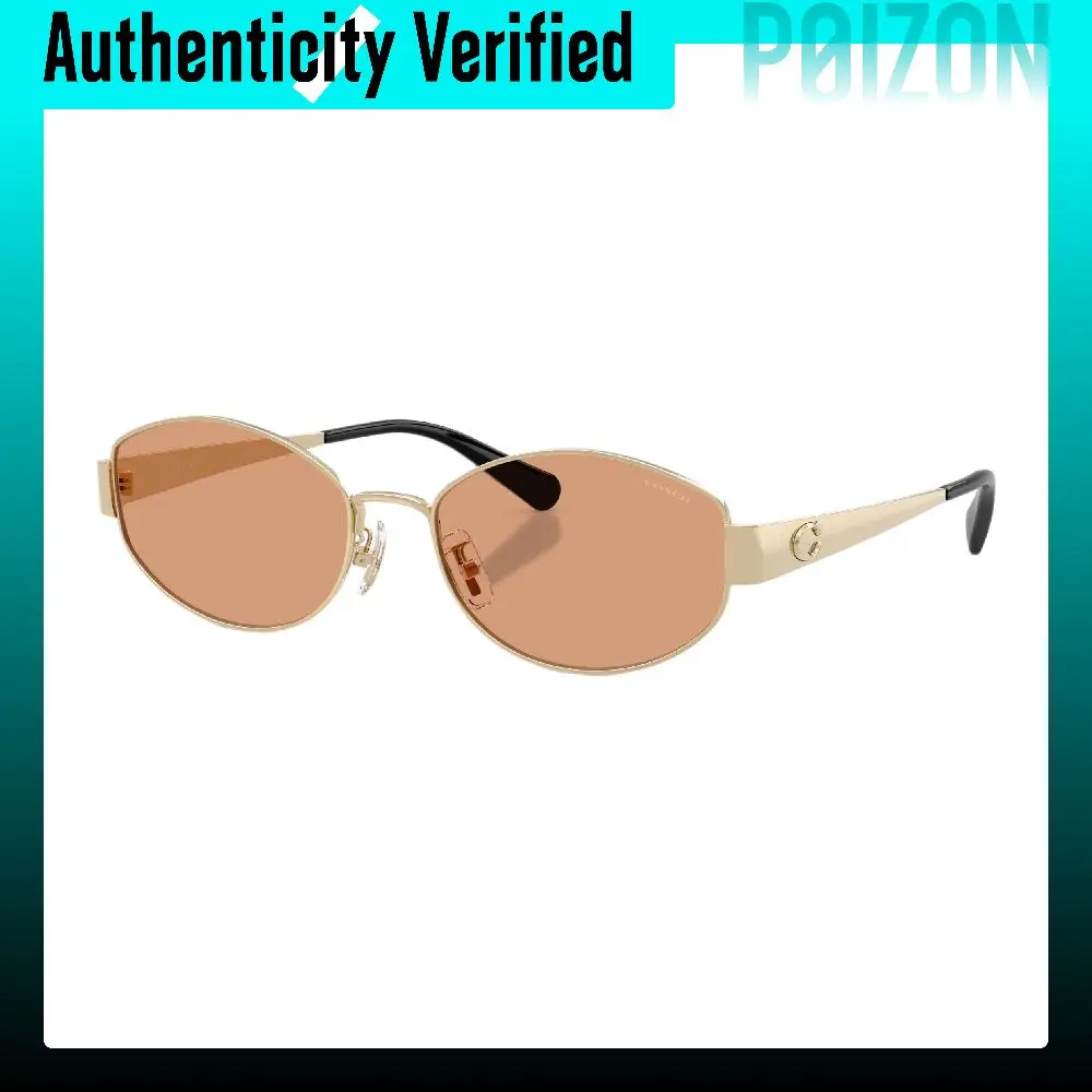 COACH Metal Irregular Shape Sunglasses Unisex Gold 0HC7192D-900584