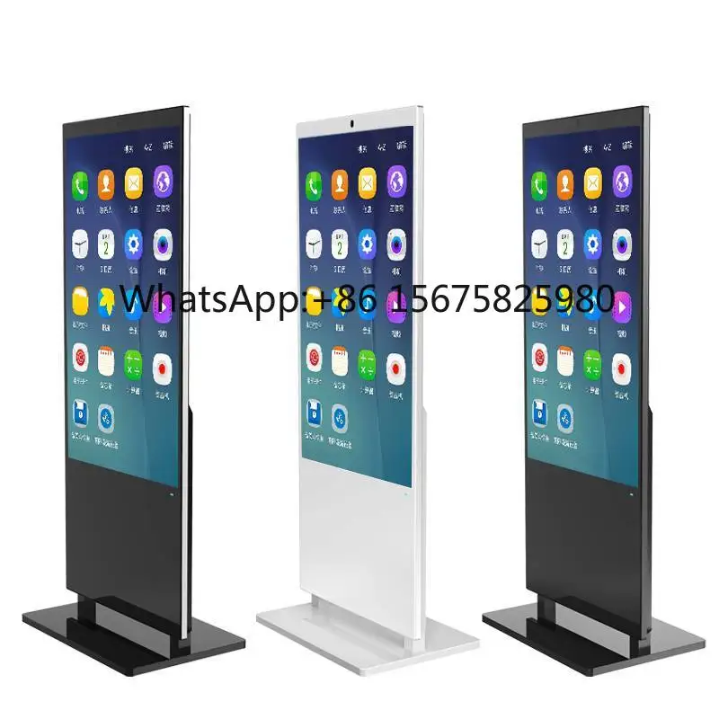Black Silver 55'' Anti-glare Indoor Floor Standing Digital Ad Player