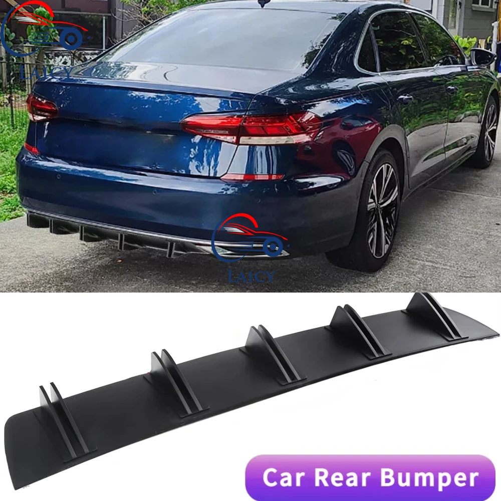 

LAICY For Passat B7 B8 CC Car Rear Diffuser Shark Fins Bumper Splitter Chin Spoiler Lip Black Shunt Rear Bumper Lip