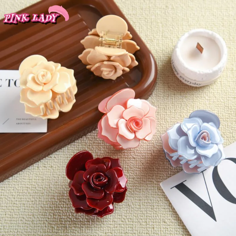 

Sweet Camellia & Rose Acetate Hair Claw - INS Trendy Flower Series Clips | Women & Girls' Hair Accessories