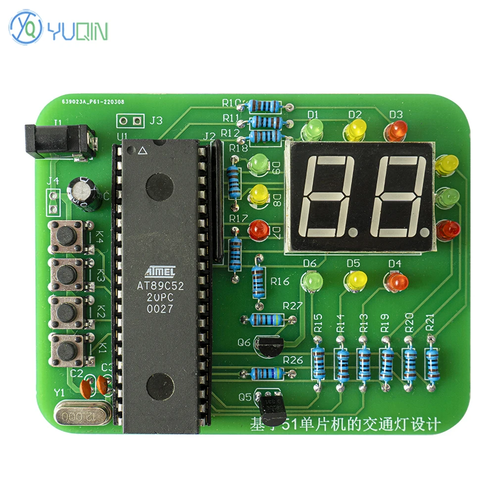 Traffic Signal Light 51 Microcontroller DIY Electronic Kit for Practicing Welding Circuit Board and Assembling Spare Parts