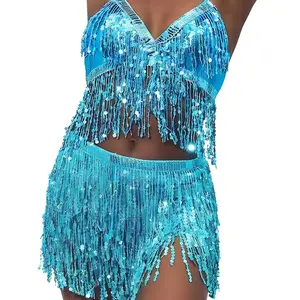 Set of belt belt for belly dancing, lational sequins set, hip skirt, sexy, party costume, 4 layers, tubes, stage performance, cloth 8 Main Sales Skirt Belly Dance - №8