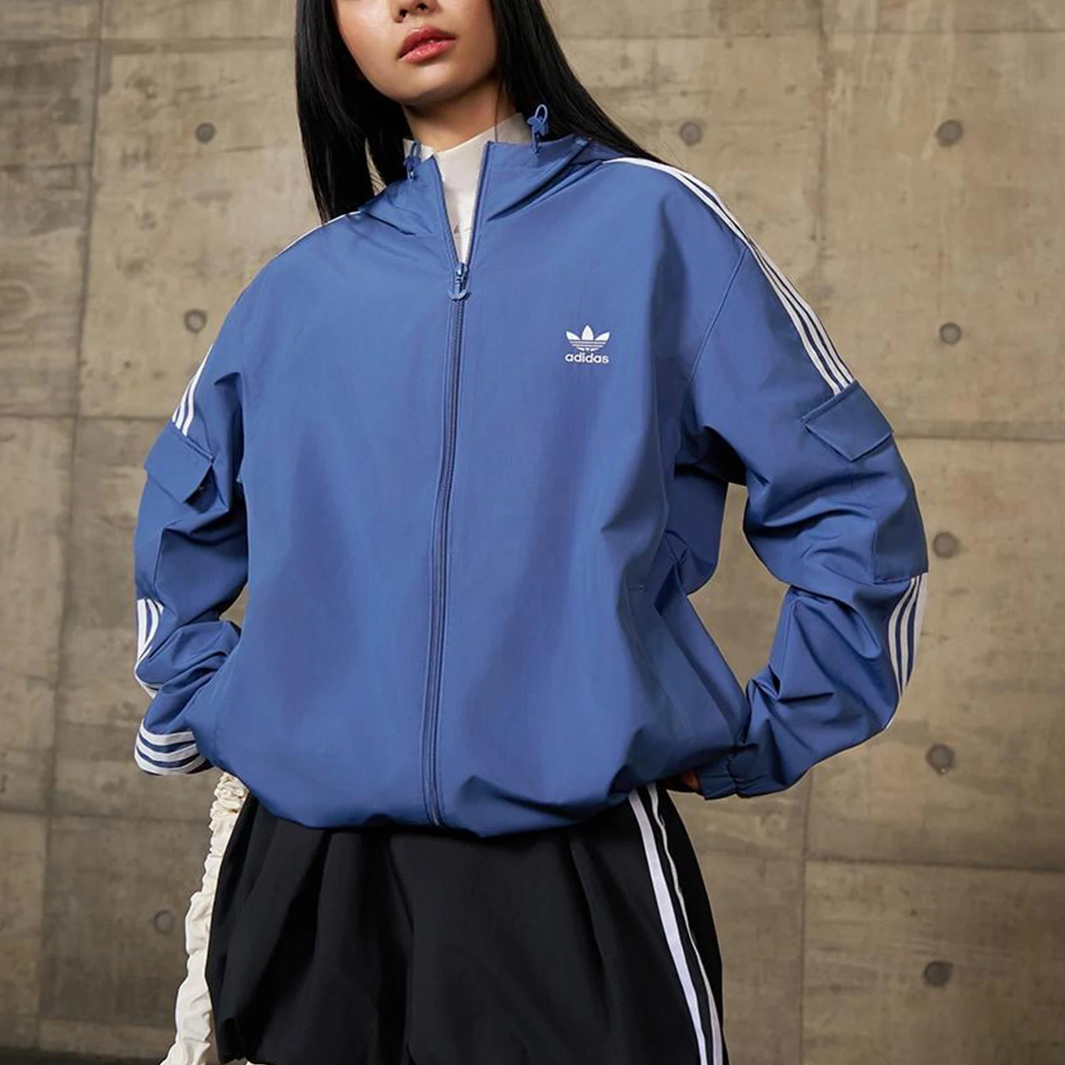 

Оригинальная ветрозащитная куртка Adidas Trefoil для мужчин и женщин, классическая спортивная, тканая, KB1946