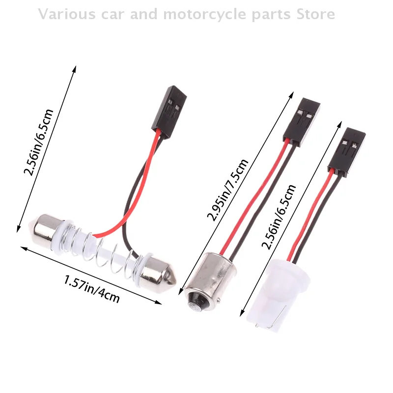 10Pcs Adapter For Car Light Led Panel Brake Light Car Interior Dome Bulb T10 BA9S T4W Hanging Bar To Pink Connector Wire Cable view 2