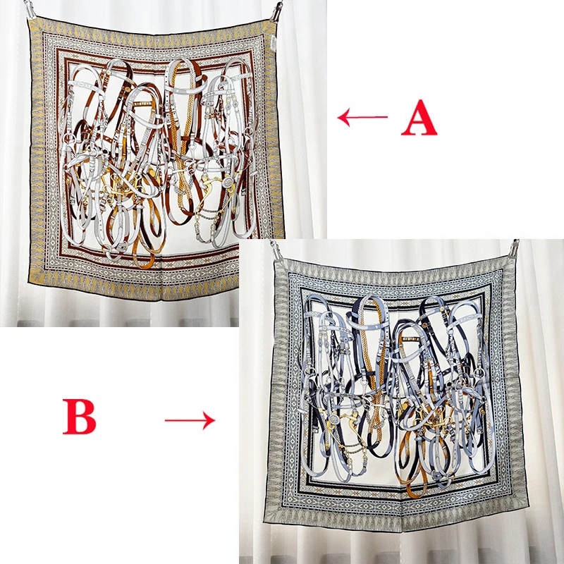 

Luxury Silk Head Scarf 65CM Small Square Bandanas Two Sided Women Clothing Neck Accessories Lover Christmas Gift