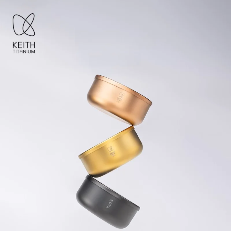 

Ланч-бокс KEITH CC из чистого титана, легкий многослойный титановый контейнер для еды, портативный двухсекционный пищевой контейнер.