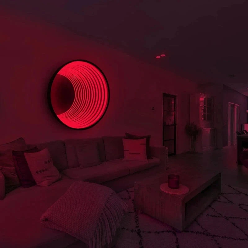 Factory Direct Selling 3D New Mirror Acrylic Bedroom Decor Blue Neon Mirror Led 3d Infinity Mirror