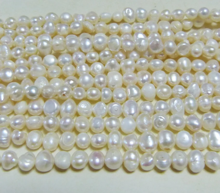 10PCS  5-6MM White Baroque Freshwater Pearl Pearl. Loose beads 15 