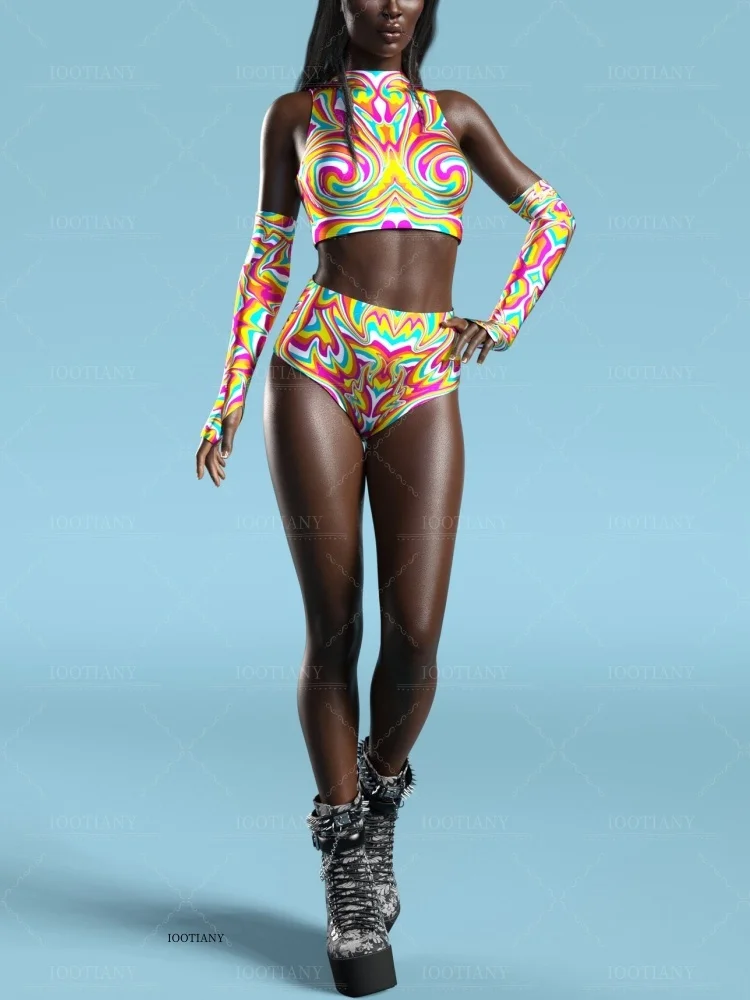 ハロウィン女性のファッションセクシーな 3d 印刷カラフルな水着カーニバルパーティーステージロールプレイパフォーマンス衣装全身タイツスーツ 2025