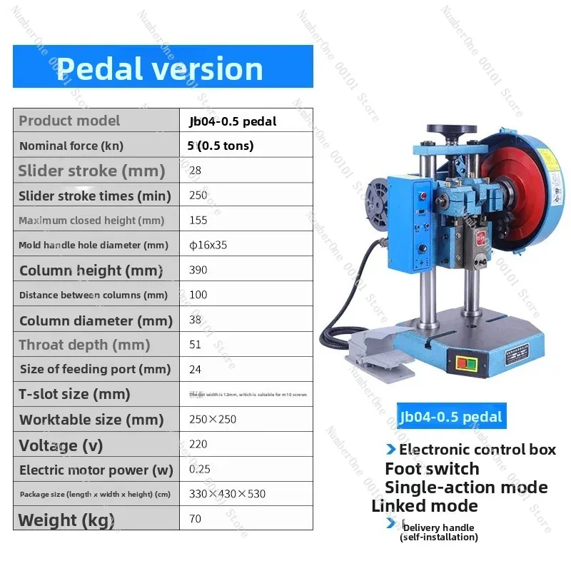 Electric Punch Desktop Press Small Count Press Machine Jb04-1/2/3/4 Tons Automatic Punching