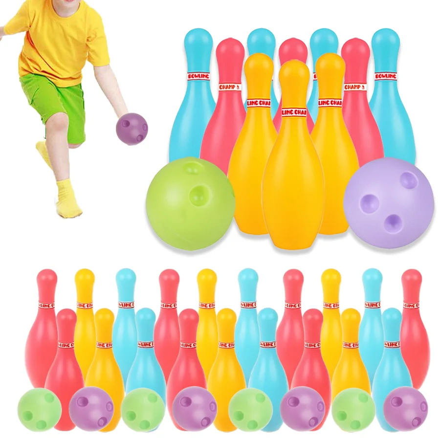 

1/2sets Mini Bowling Set Physical Exercise Hand-Eye Coordination Training Backyard Indoor Outdoor Party Leisure Sports XJM