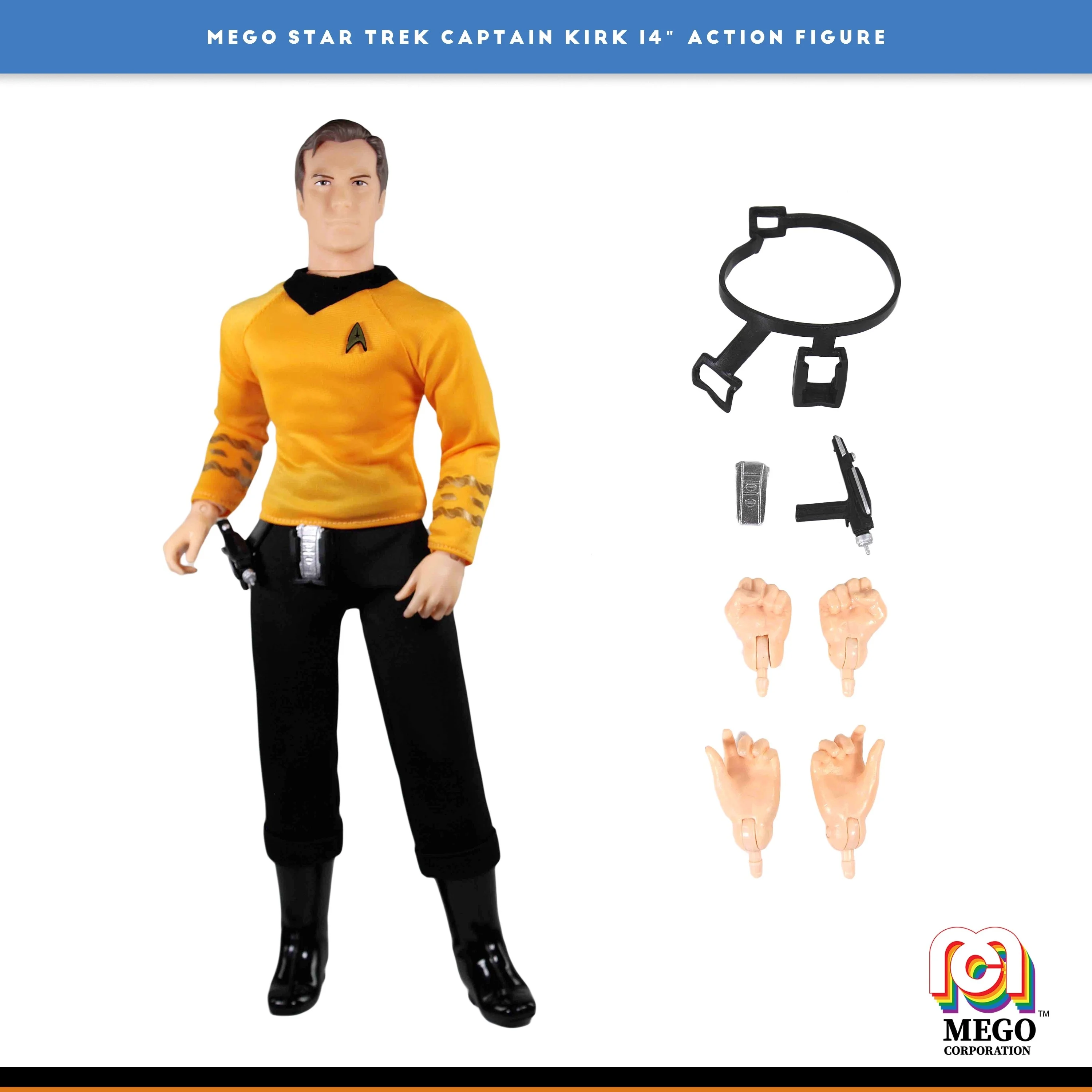 【متوفر】جسم كابتن كيرك مقاس 14 بوصة من ميجو من ستار تريك - مفصل للغاية وقابل للتجميع