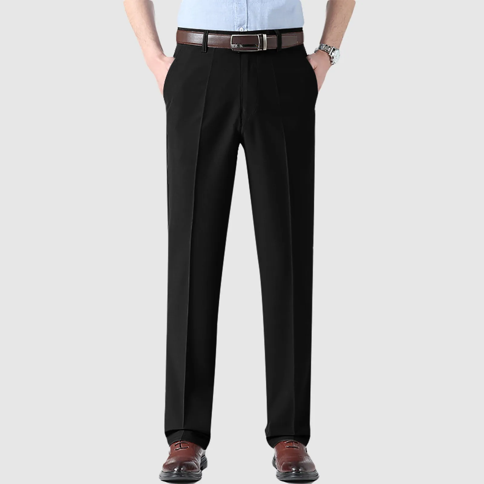 Formal Man Business Pants Casual Solid Color Suit Pants For Men Outdoor Dress Pants Slim Fit Straight Trousers Mens Clothing