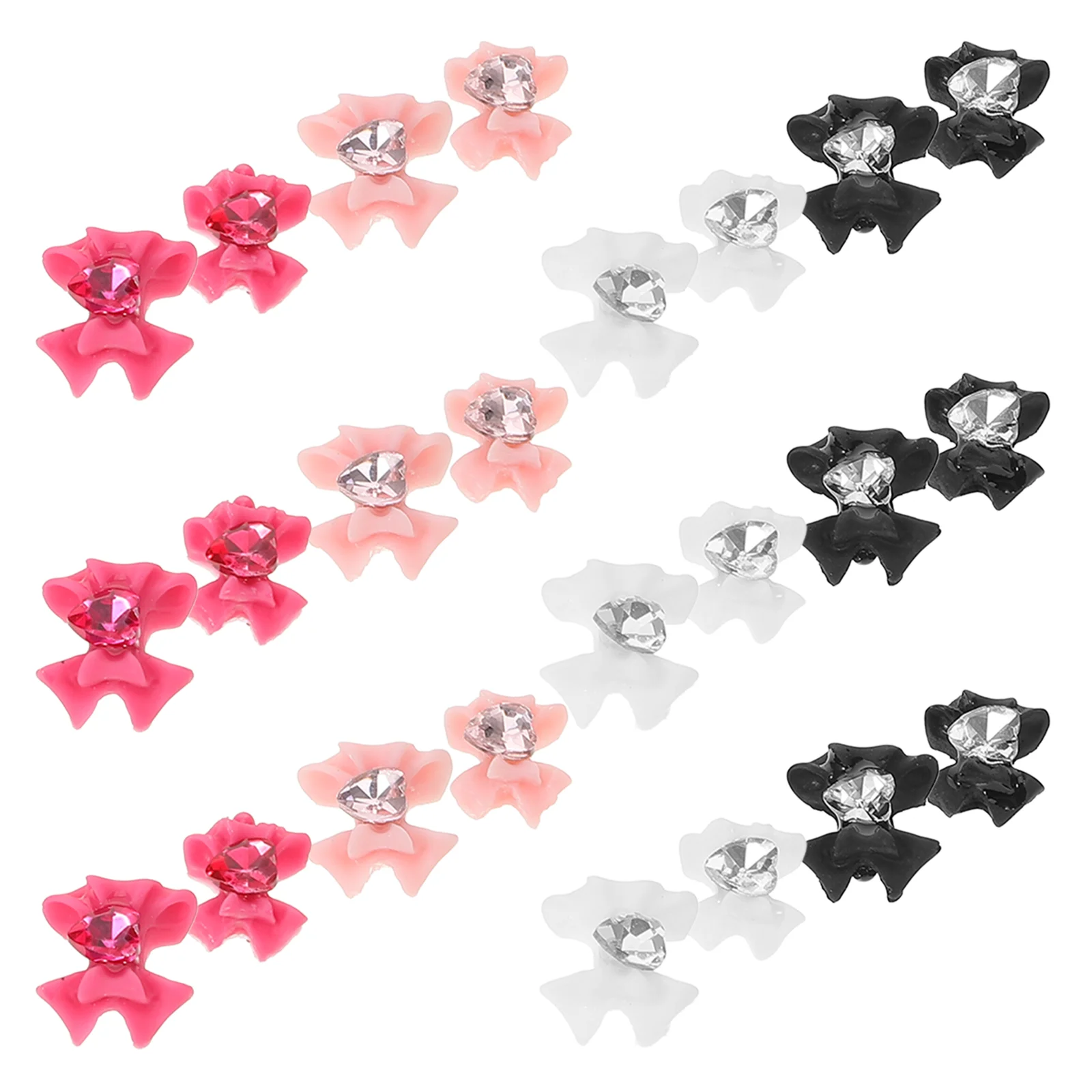 

40 Pcs Bow Nail Decoration Manicure Decorations Rhinestones Charm Glass Crystal DIY Ornaments Charms