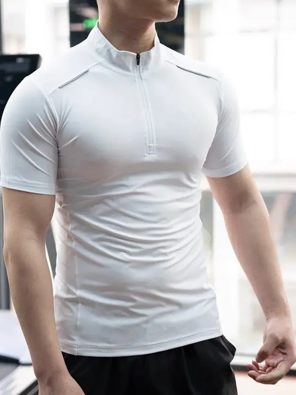 

Большие размеры 300P Pou ex Sports ort Sve Боди с воротником-стойкой Высококачественная дышащая футболка Qui Dry Fitn Traine...