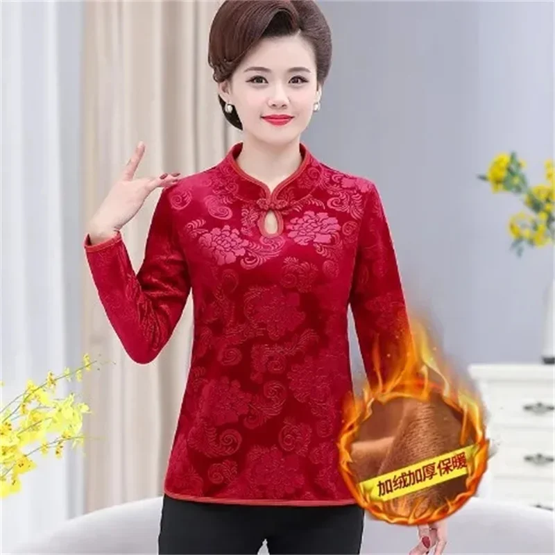 Spring Autumn Ladies Long Sleeves Patchwork Print Top Korean Women Solid Color Round Neck Shirt Femme Large MT3