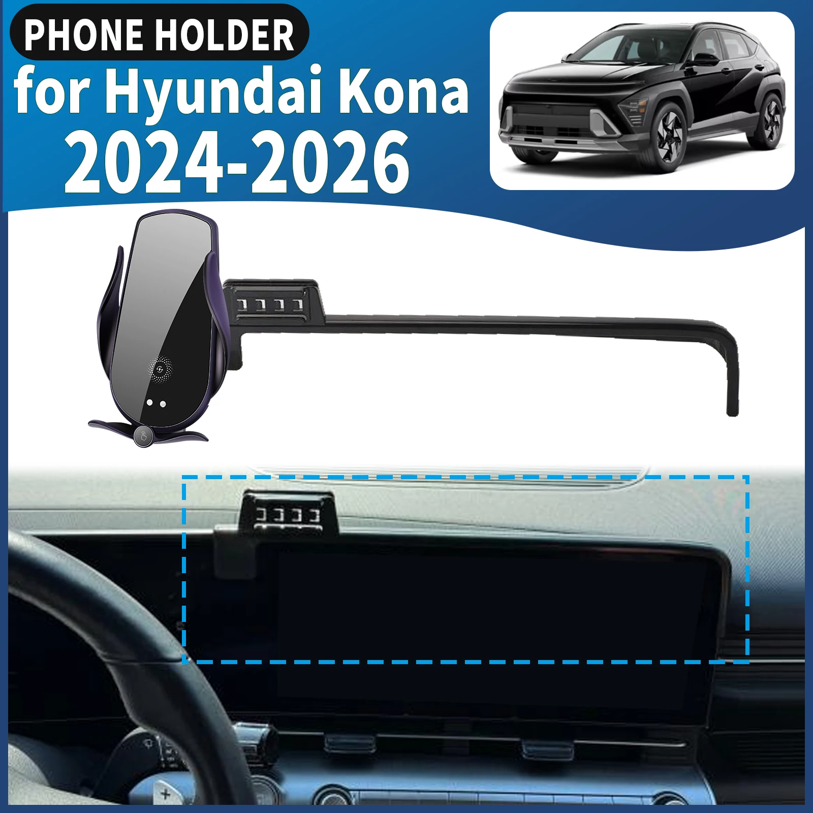

for Hyundai Kona 2024 2025 2026 ​​Car Phone Holder Mount Vehicle-Specific GPS Navigation Easy Installation accessoires