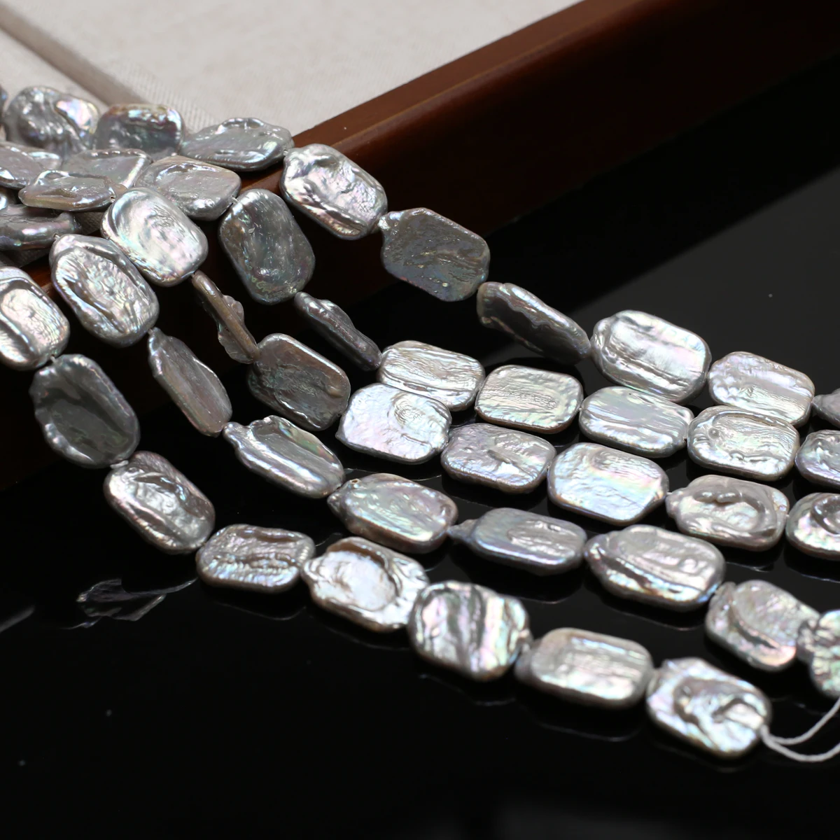 

18cm 12x16mm Gray Baroque Natural Freshwater Pearl Semi-Finished Beads for Jewelry Making DIY Women Necklace Bracelet Accessory