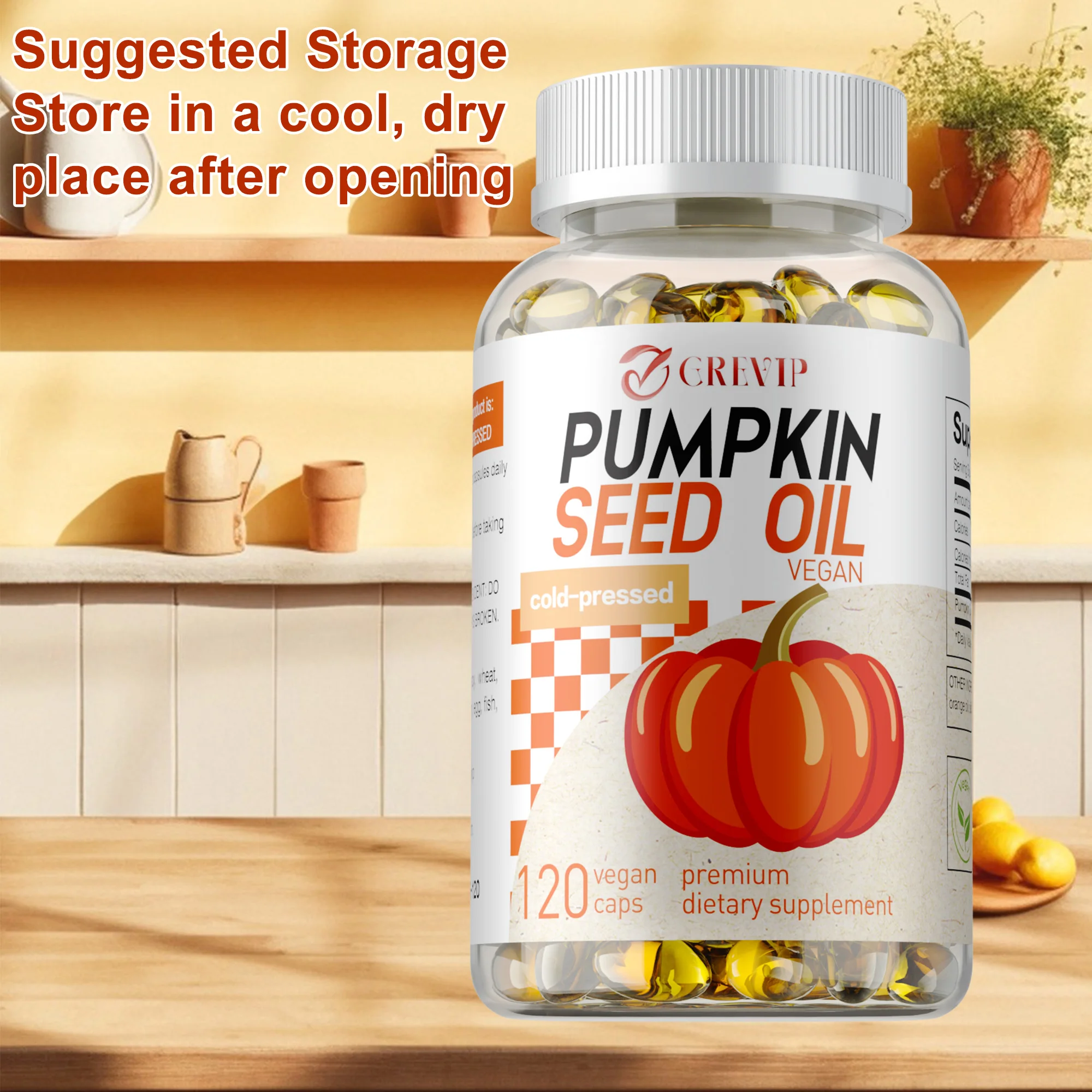 Pumpkin Seed Oil - Hair Growth, Bladder Control, Promotes Urinary Tract and Prostate Health, Enhance Immunity