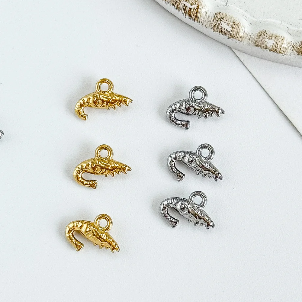

Cordial Design 100Pcs 8*10MM Stainless Steel Pendant/Hand Made/Shrimp Shape/DIY Making/Charms/Jewelry Accessories #195308