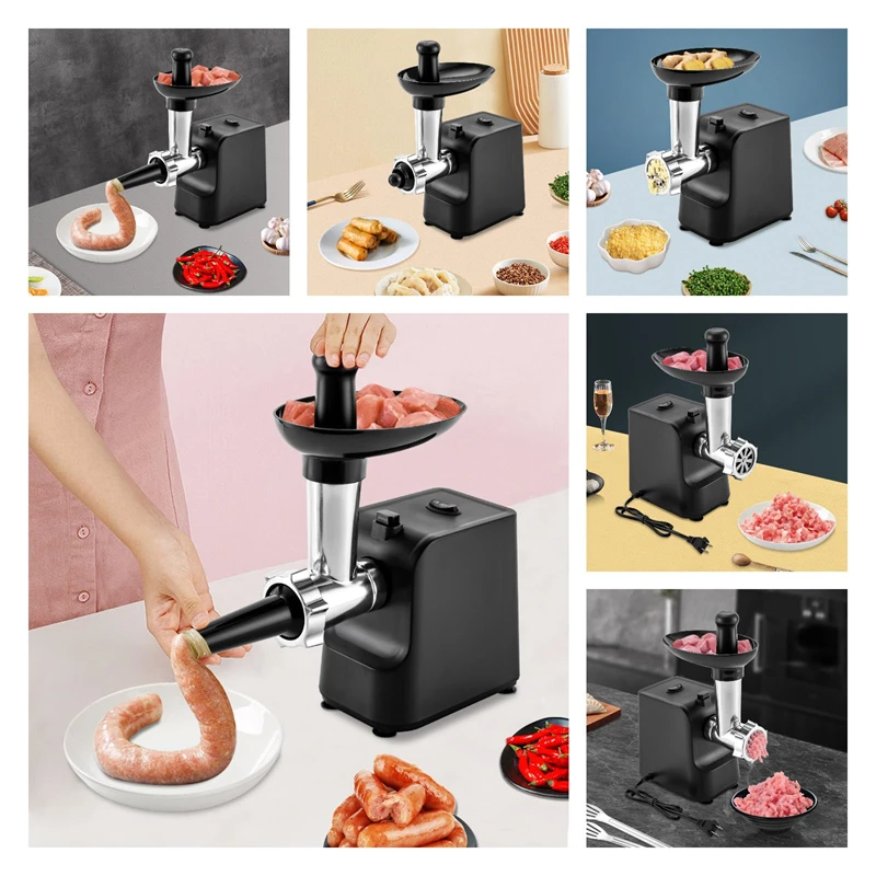 1000W Electric Meat Grinder Sausage Maker with 3 Grinding Plates Food Pusher Meat Mincer Juicer Food Grinder for Home Kitchen