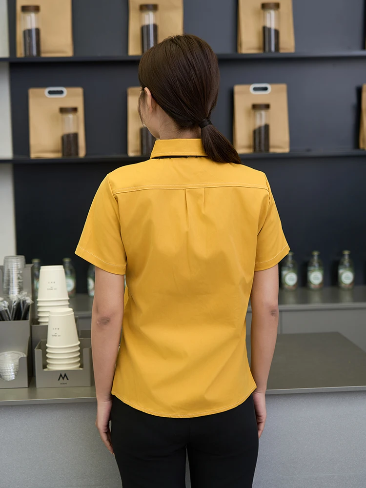 Униформа Клубная для мужчин и женщин, профессиональный комбинезон для кейтеринга, рубашка с короткими рукавами для кухни, официантки, для ресторана