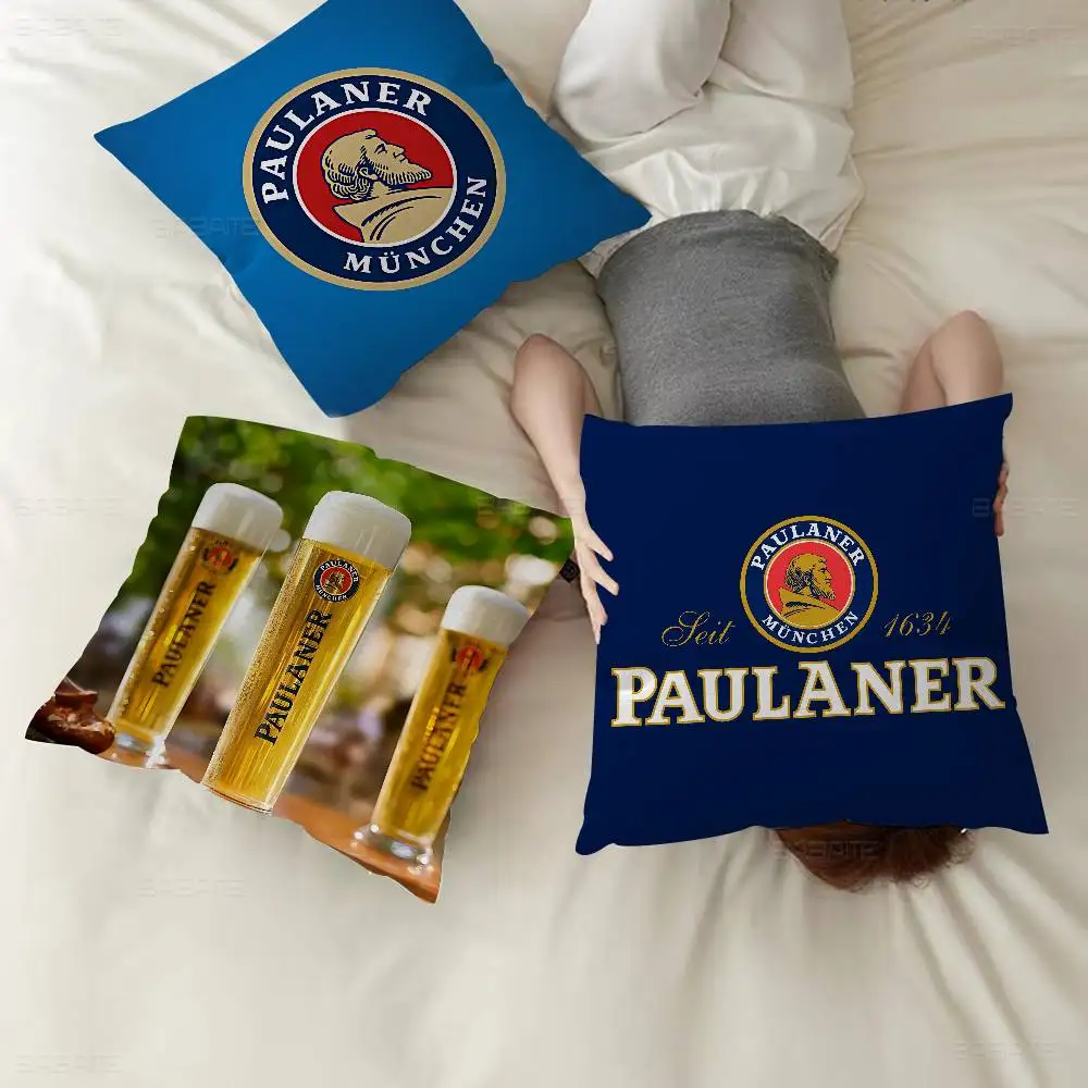 German Beer P-Paulaners Pillow Gift Home Office Decoration Pillow Bedroom Sofa Car Cushion CoverPillow Case